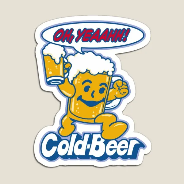 Cold Beer Oh Yeah  Magnet for Fridge Organizer Baby Funny Holder Toy Colorful Magnetic Refrigerator Stickers Children Home Decor