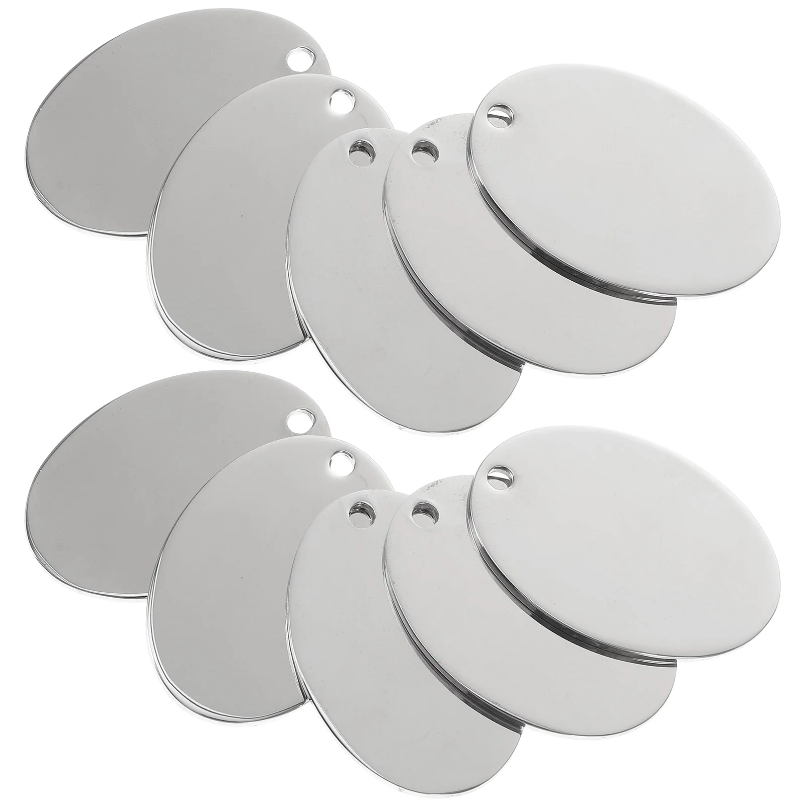 

10pcs Stainless Steel Dog Tags Personalized Small Blank Pet Identification for Collar Suitable Dogs Cats Puppies Rabbits Home