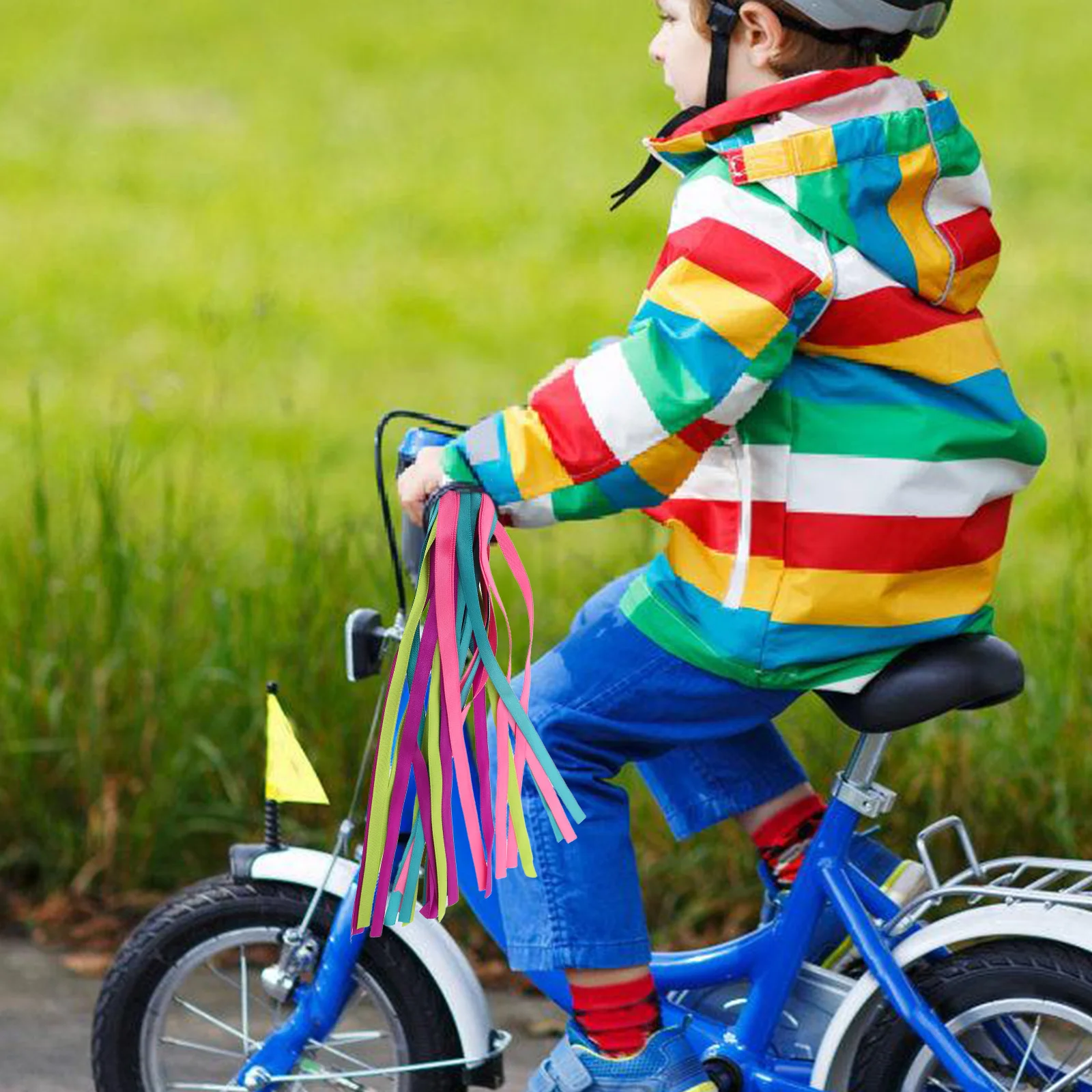 3Pcs Kids Scooter Streamers Bike Handlebar Tassel Ribbons Decorative Balance Bike Accessories Bright Colors for Outdoor Riding
