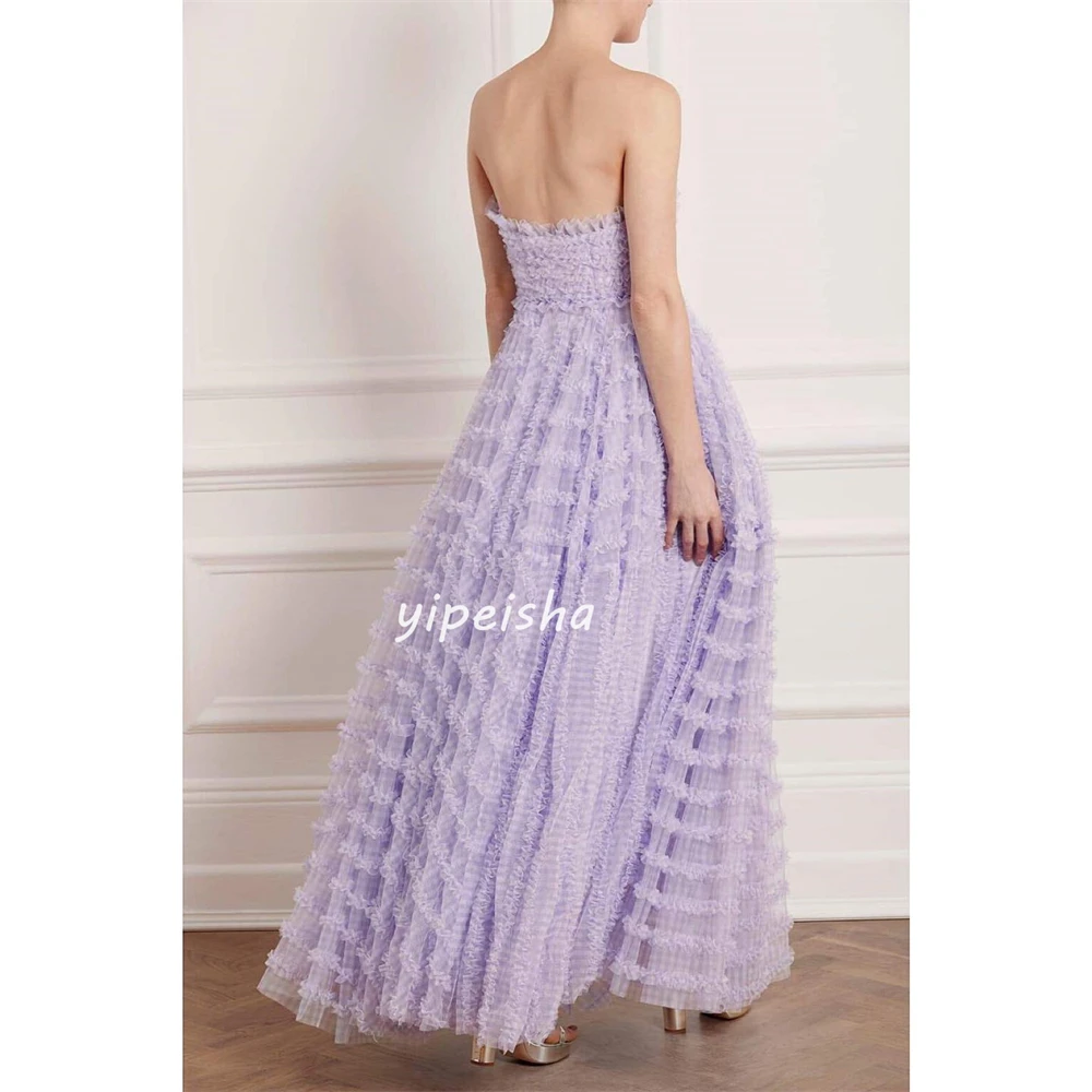 Customized Modern Style Net Flower Draped Pleat Ruched A-line Sweetheart Midi Dresses Quinceanera Dresses Exquisite Unisex Fashi