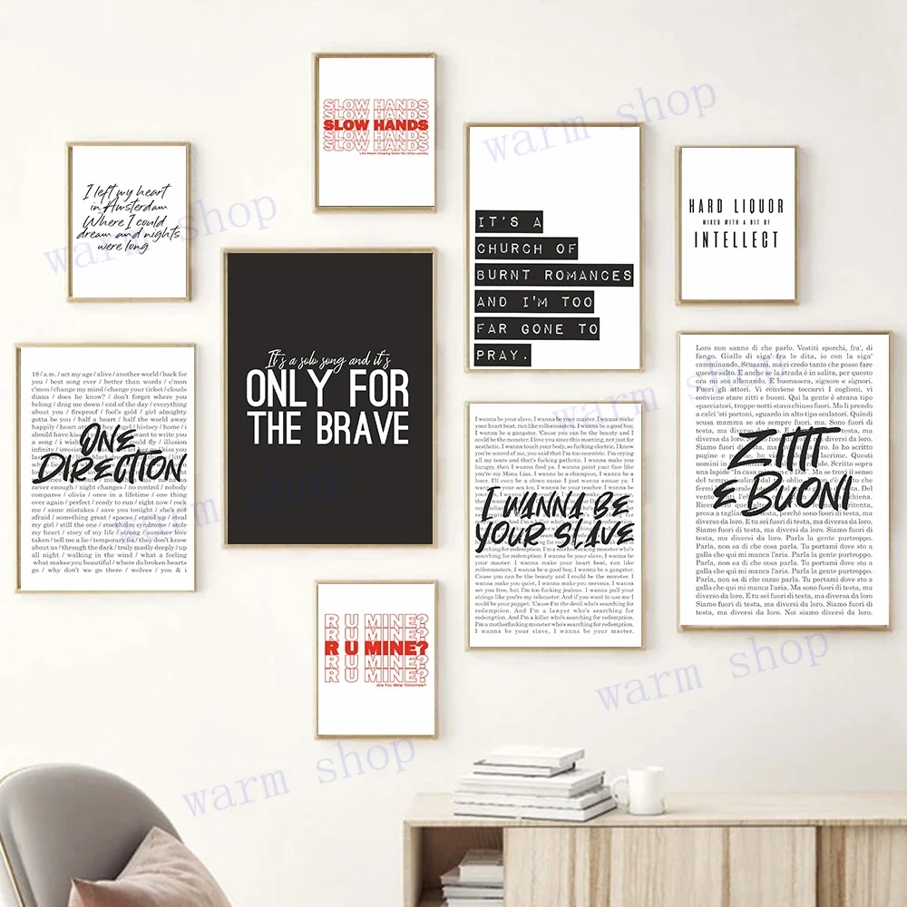 One Direction Walking in the Wind Printable Quote Poster Lyrics Song Vintage Prints Living Room Wall Canvas Painting Nordic Deco