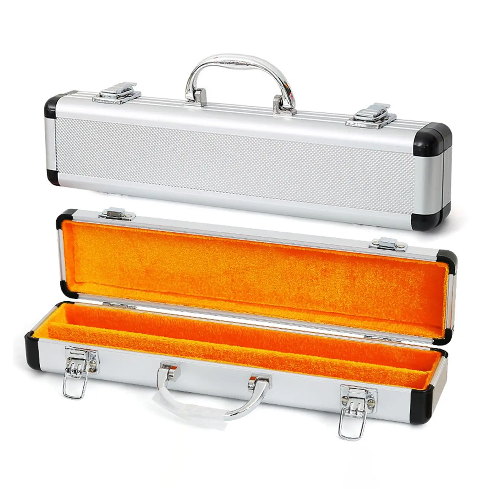 Flute Box Aluminum Alloy Music Instruments Bag Protector Handheld Locking Lightweight Holder Gifts Shock Resistant Storage Case