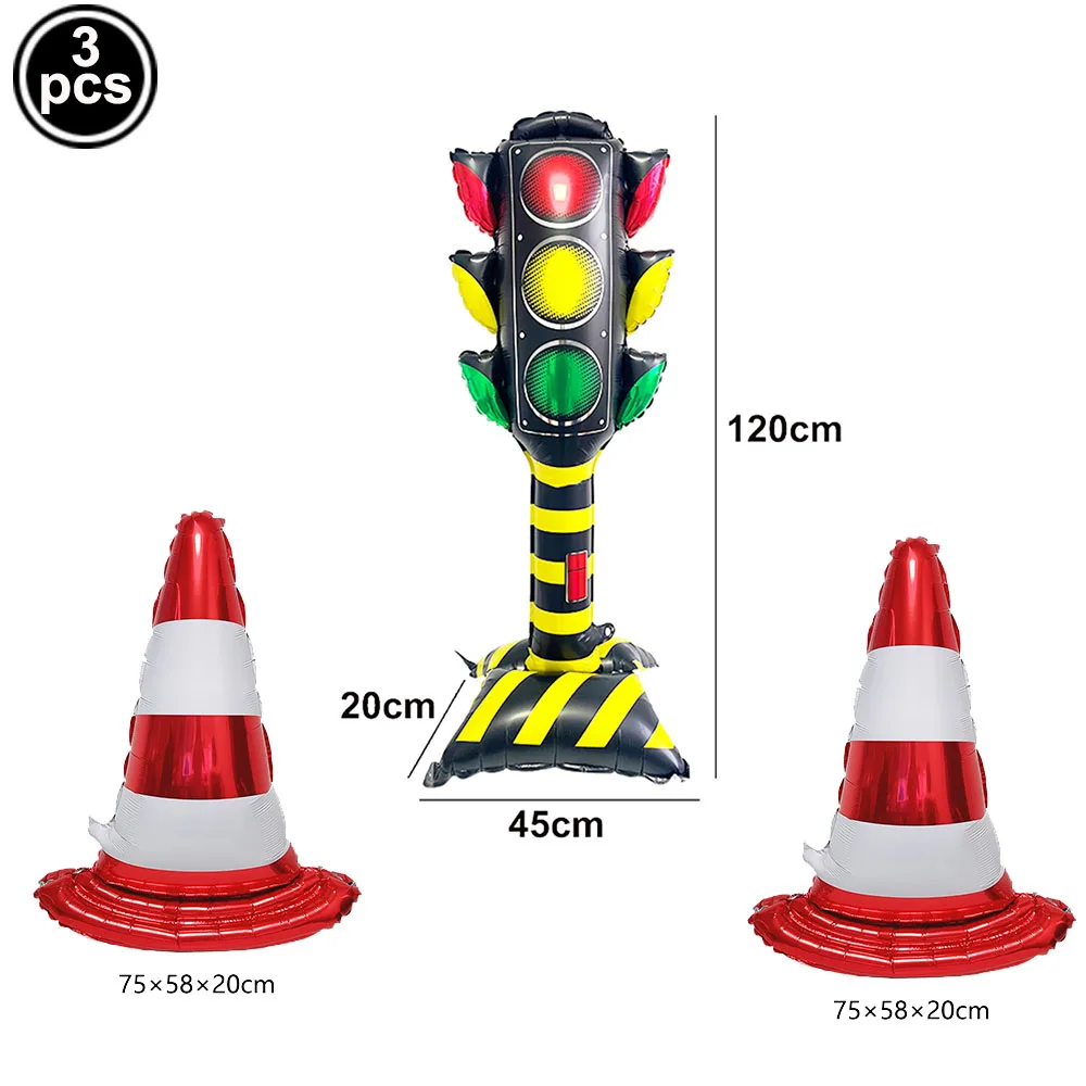 Traffic Cone Balloon Race Car Party Supplies Wheel Balloons Car Balloon Traffic Light Gas Station Car Theme Birthday Party Decor - view 4