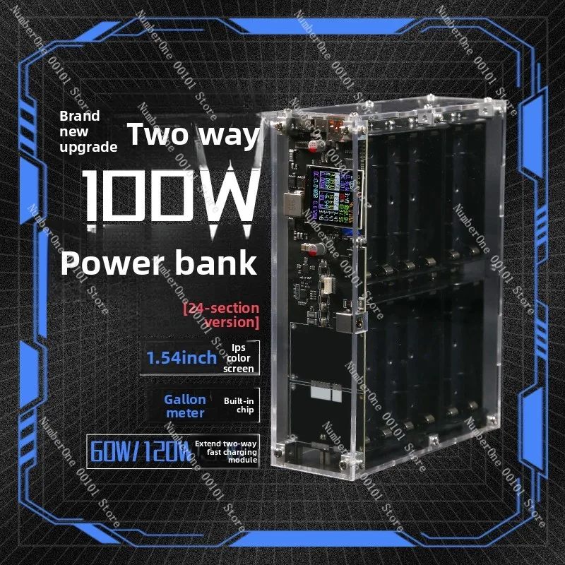 

24-Cell Power Bank Kit IP5389 High Power Dual-Direction Fast Charging 21700 Power Bank Components