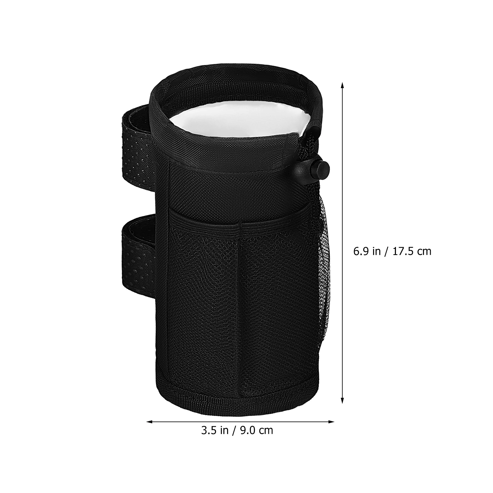 

Bicycle Water Bottle Holder Black Large Capacity Mesh Pockets Adjustable Straps Drawstring Bike Cup Cycling Outdoor Mountain