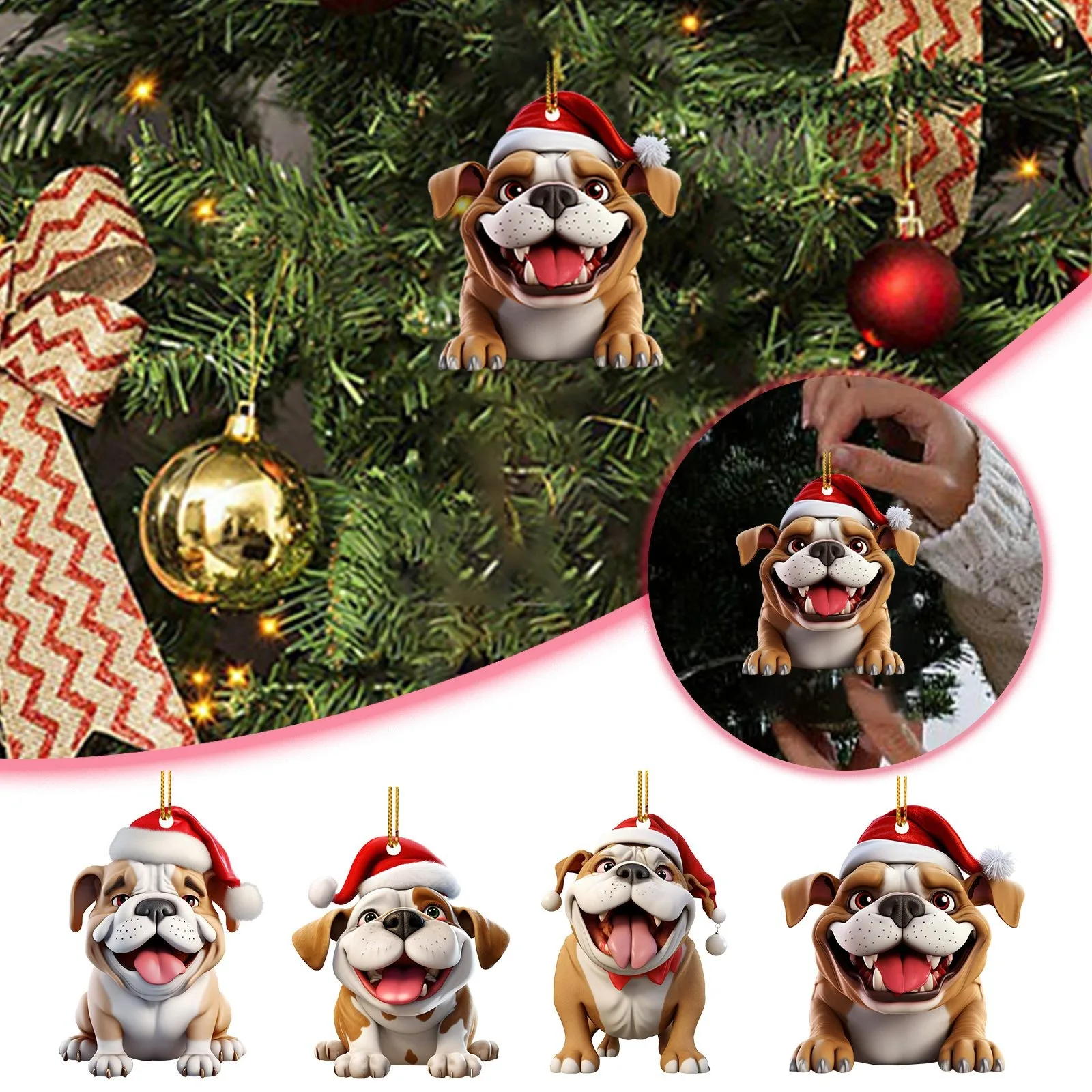 Cartoon Cute Dog 2023 Christmas Ornaments Hanging Decoration Gift Christmas Hanging Tree Personalized Pendant Party Supplies