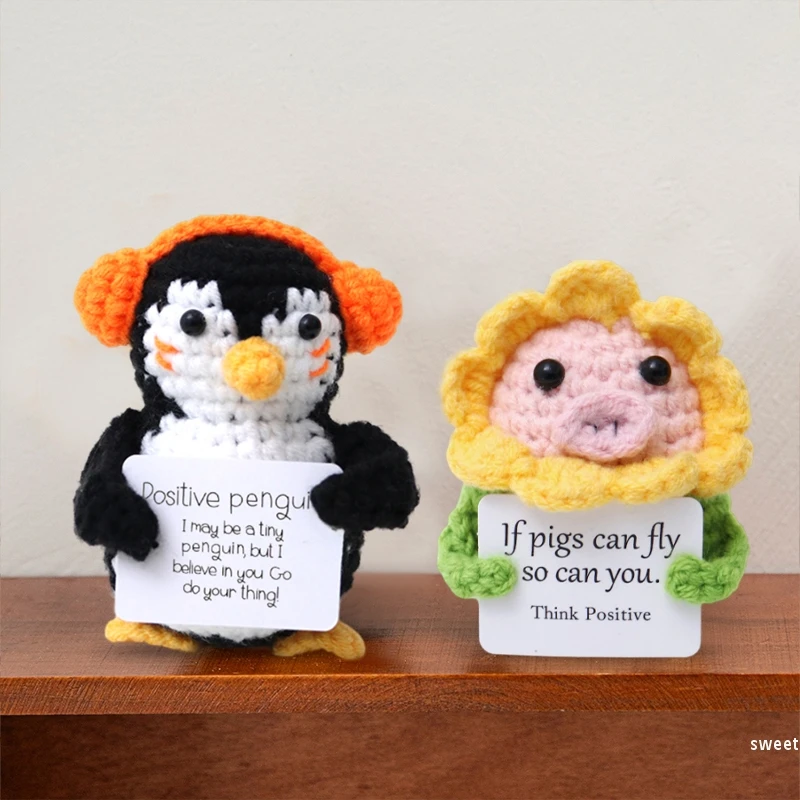 الطاقة الإيجابية دمية الفاكهة مضحك اليدوية الكروشيه الحلي مكتب سطح المكتب تمثال تمثال الديكور المهرجانات الإبداعية هدية #3