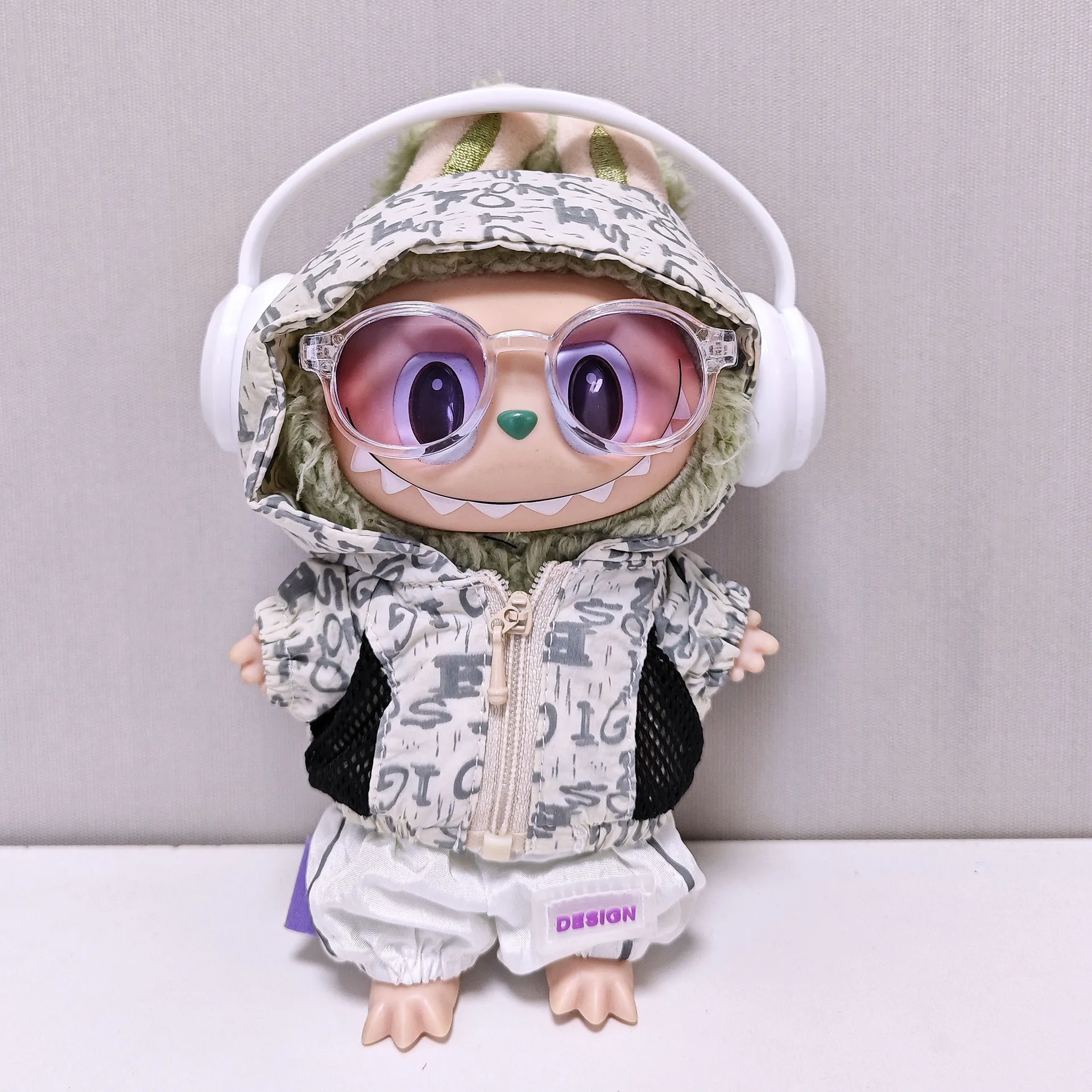 

High-quality for Labubu Kids' Clothing 15cm - 17cm Hooded Sun-protective Clothing Set Labubu Universal Clothing