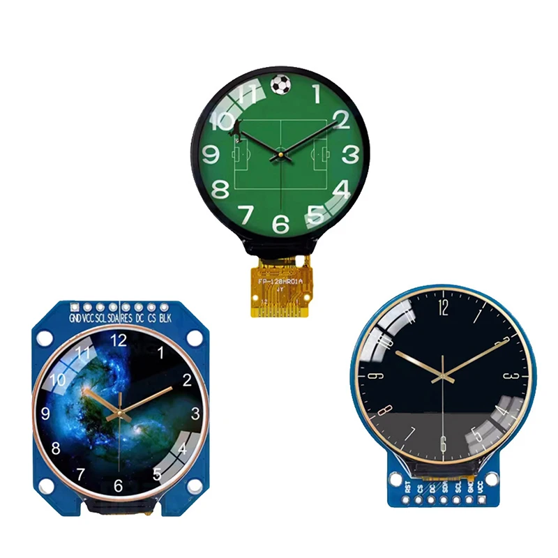 Layar TFT 1.28 Inci Modul Tampilan LCD TFT Bulat RGB 240*240 GC9A01 Driver 4 Kawat Antarmuka SPI 240X240 PCB UNTUK Arduino