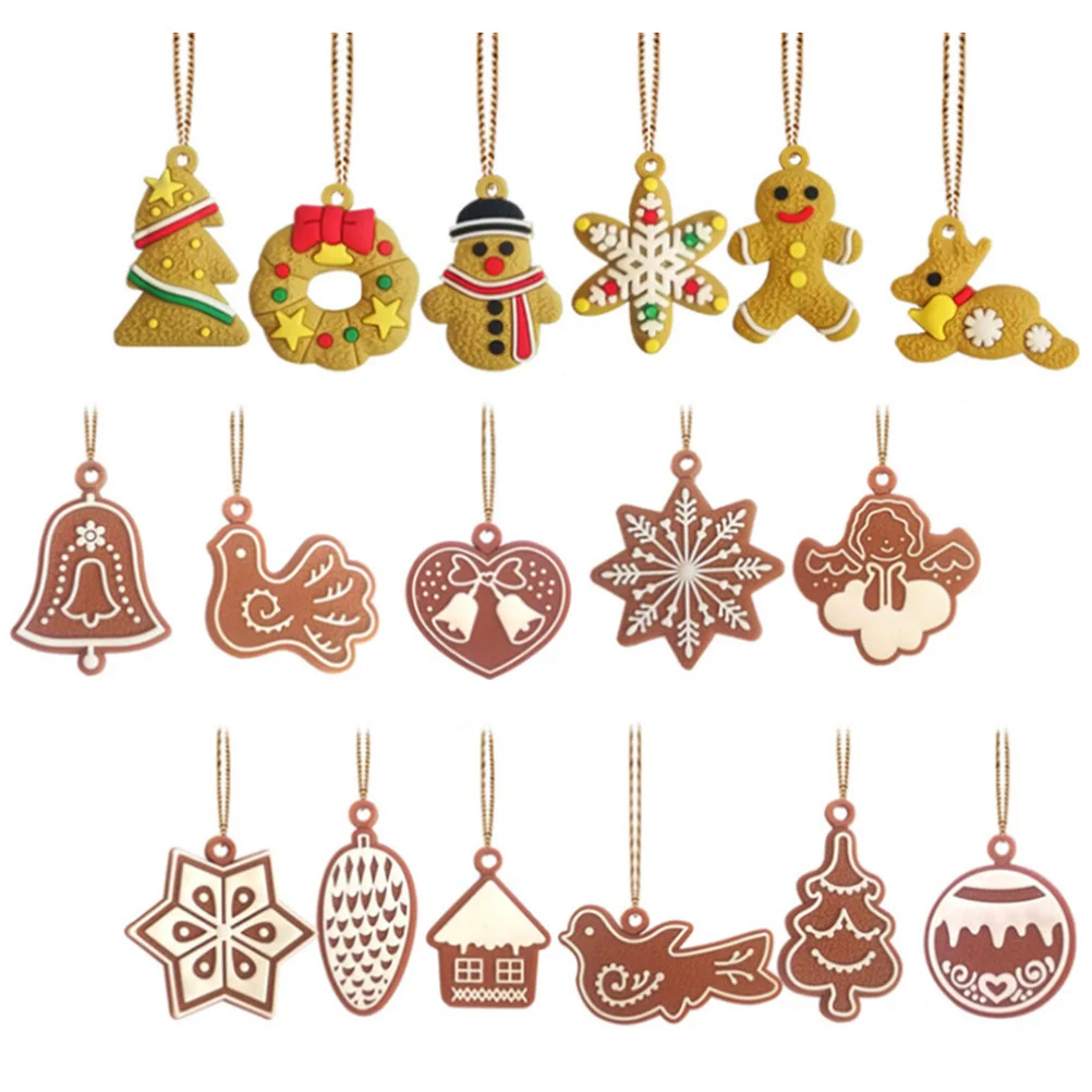 

1Set 17 Pieces Christmas Tree Pendant Collection Smooth Safe Edges Lightweight Easy Carry Xmas Decor for Family Celebration