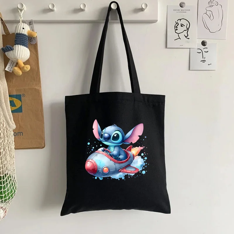 การ์ตูน Disney Stitch กระเป๋าถือผู้หญิง Casual Totes Underarm Top Handle กระเป๋า Lady ช้อปปิ้งกระเป๋าเดินทางผ้า/ผ้า/ผ้า/ผ้า/ผ้า/ผ้า/ผ้า/ผ้า/ผ้า/ผ้า/ผ้ากระเป๋าไหล่กระเป๋า