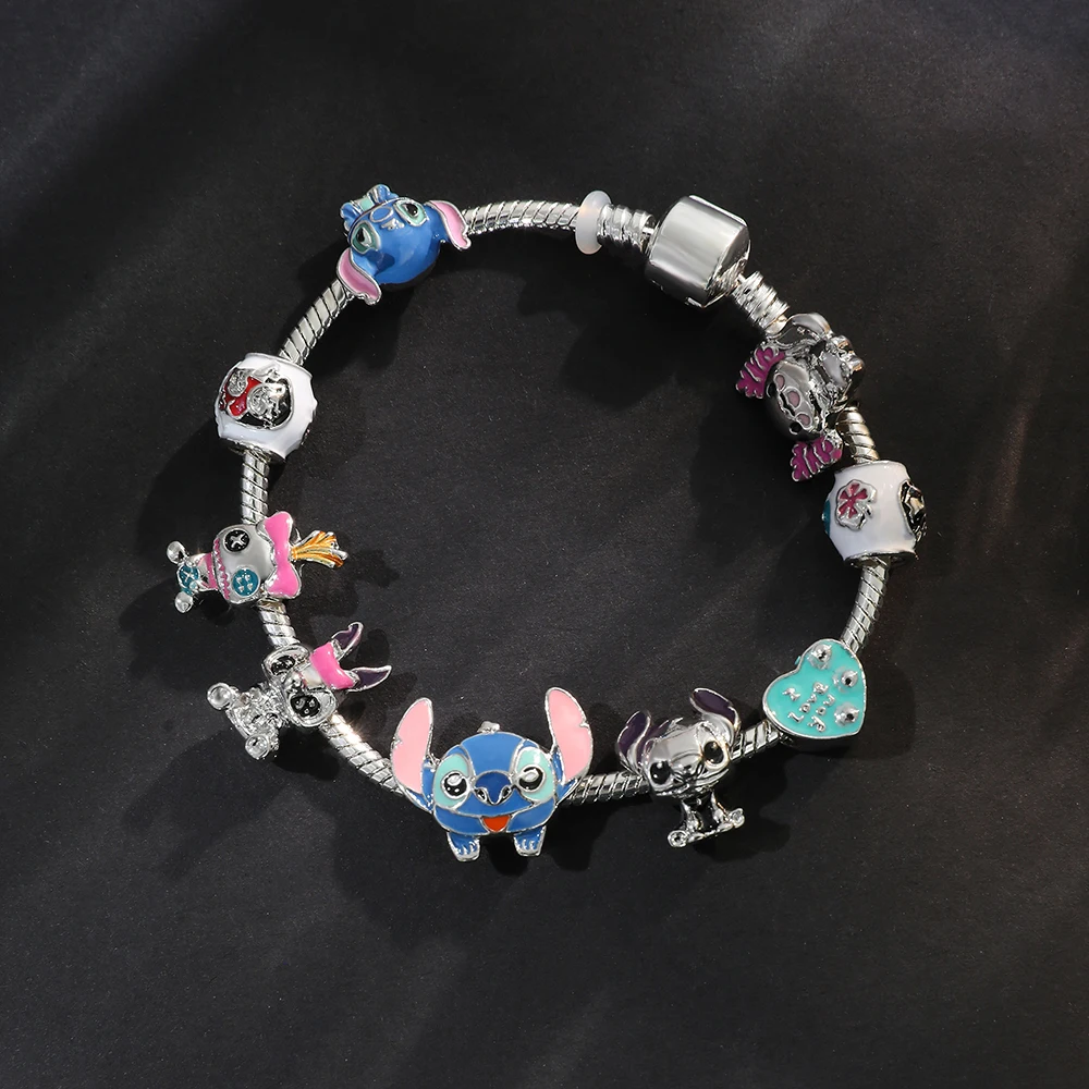 Disney Cartoon Lilo & Stitch DIY Charm-Armbänder für Frauen und Mädchen, schöne Accessoires für Fans, Geburtstag, Weihnachten, Geschenke