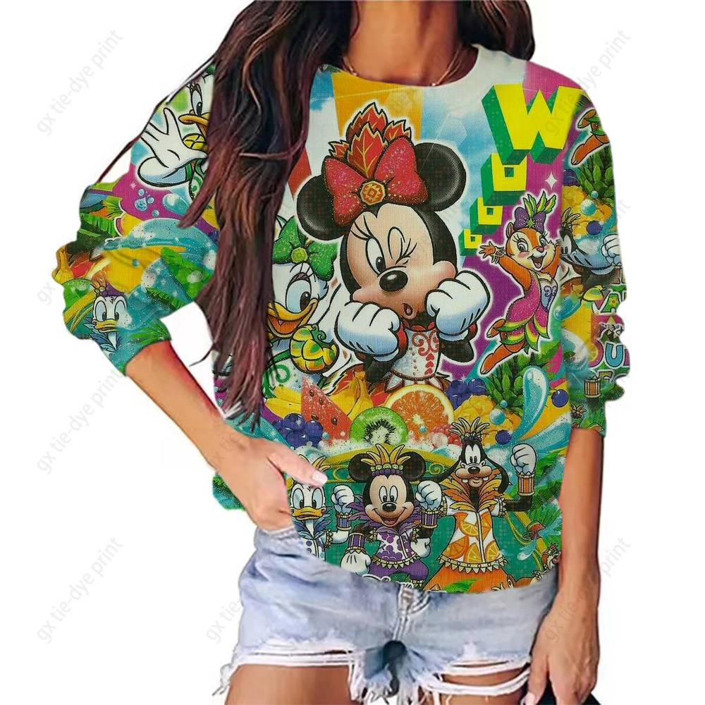 Disney Women Hoodies and Sweatshirts Mickey Mouse Fall Spring Sweatshirts Fall Spring Harajuku Long Sleeve Hoodie Clothes