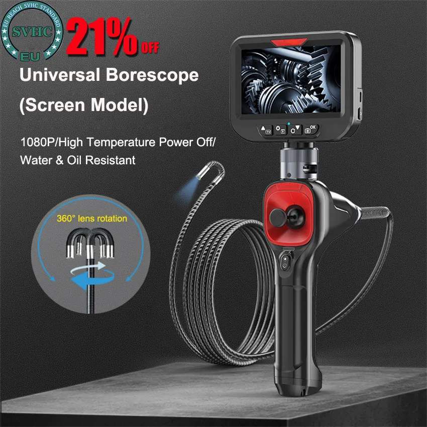 

360 Articulating Borescope 4-Way Joystick Articulation Inspection Camera IP67 6.2MM HD Steerable Endoscope With LED for Car