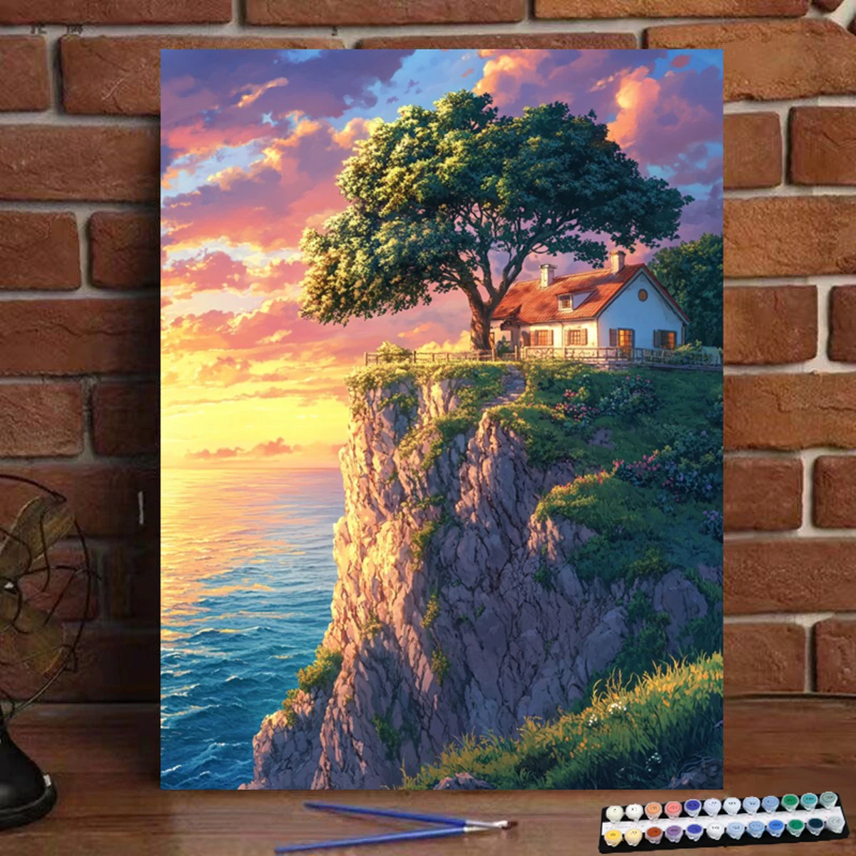 

Painting by Numbers Cliff houses Art Culture Digital Painting Handmade Adult Children Gift Wall Decoration D