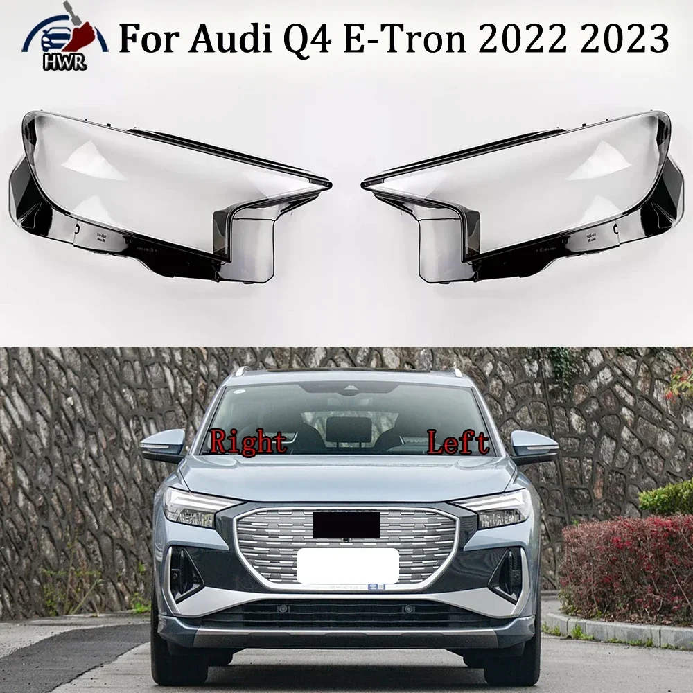 

For Audi Q4 E-Tron 2022 2023 Headlight Cover Transparent Lampshade Lamp Case Headlamp Shell Plexiglass Replace Original Lens