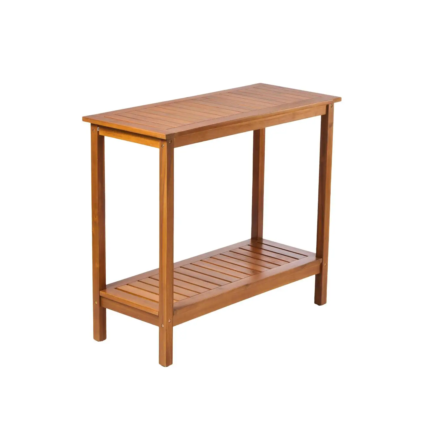 Wooden Workstation for Garden Balcony Garage, Acacia Console Potting Table Light Brown