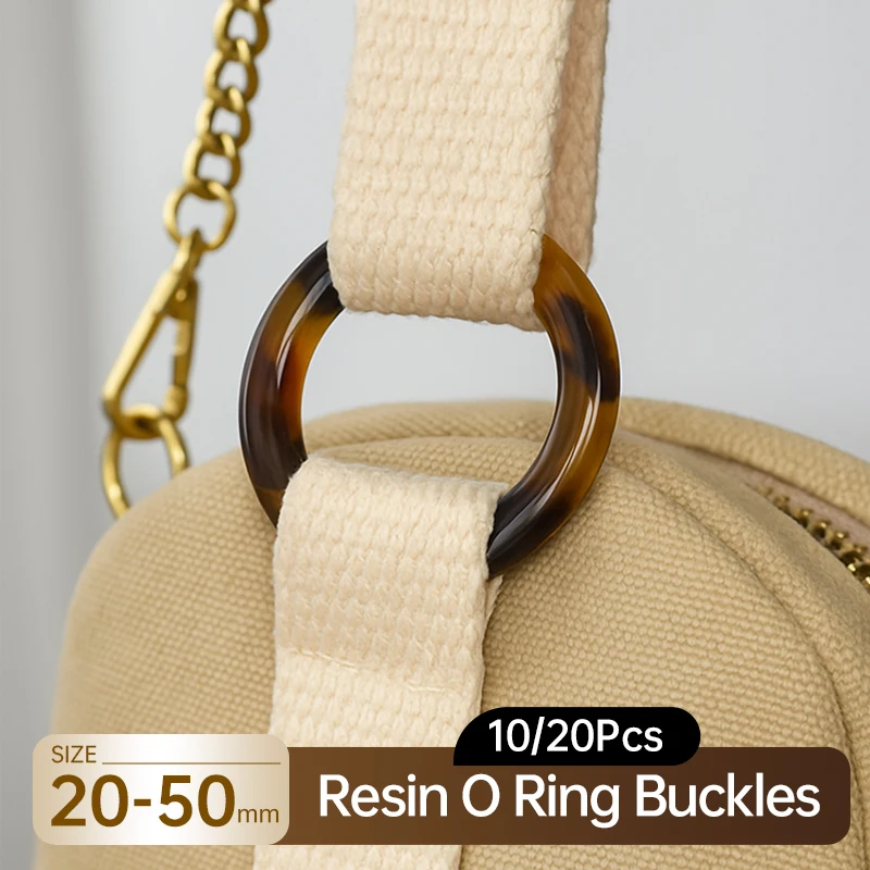 

10/20Pcs 20-50mm Resin O Ring Buckles T-shirt Clothes Decorative Button Bag Keychain Loops Clasp DIY Leather Craft Accessories