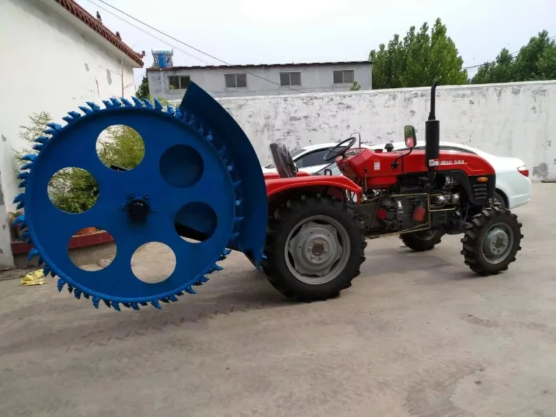 High Performance Disc Trencher 60HP 6-8km/h Tractor Mounted Disc Trencher Agricultural Ditching Equipment