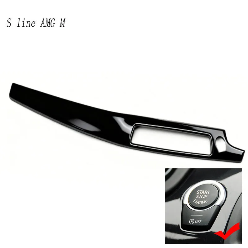 لسيارات BMW 5 Series F10 F18 2011-2017 RHD محرك السيارة بدء التبديل زر منفذ الهواء لوحة القيادة غطاء لوحة التروس ملصق الكسوة