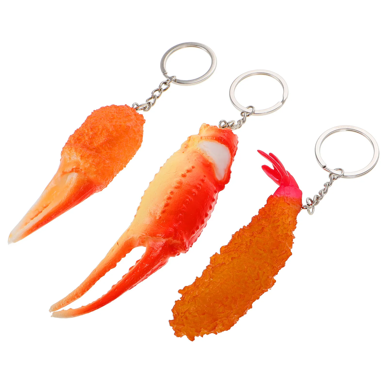 

3pcs Crab Claw Keychain PVC Shrimp Key Ring Cute Child Ornament Durable Lightweight Bag Decor Travel Use Lovely Holder