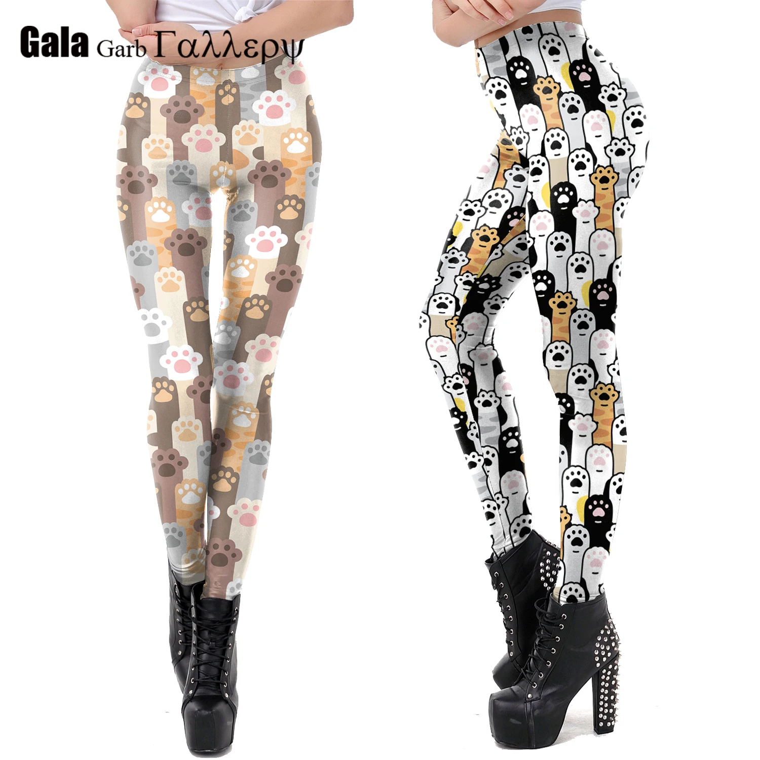 Cute Cat's Paw Yoga Pants New Cartoon Women Leggings 3D Print Elastic Fitness Leggins High Quality Polyester Legins Spring