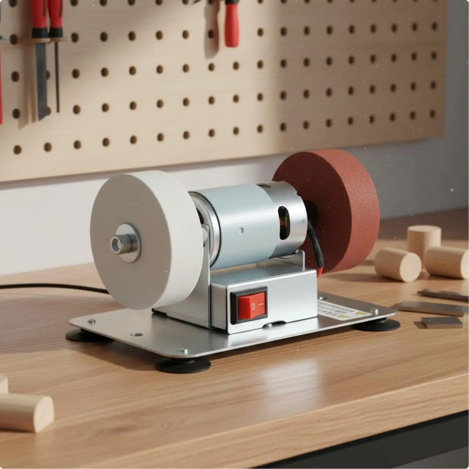 Stainless Steel Grinding Machine Fine and Coarse Bench Grinder Desktop Workshop Equipment for Home Use