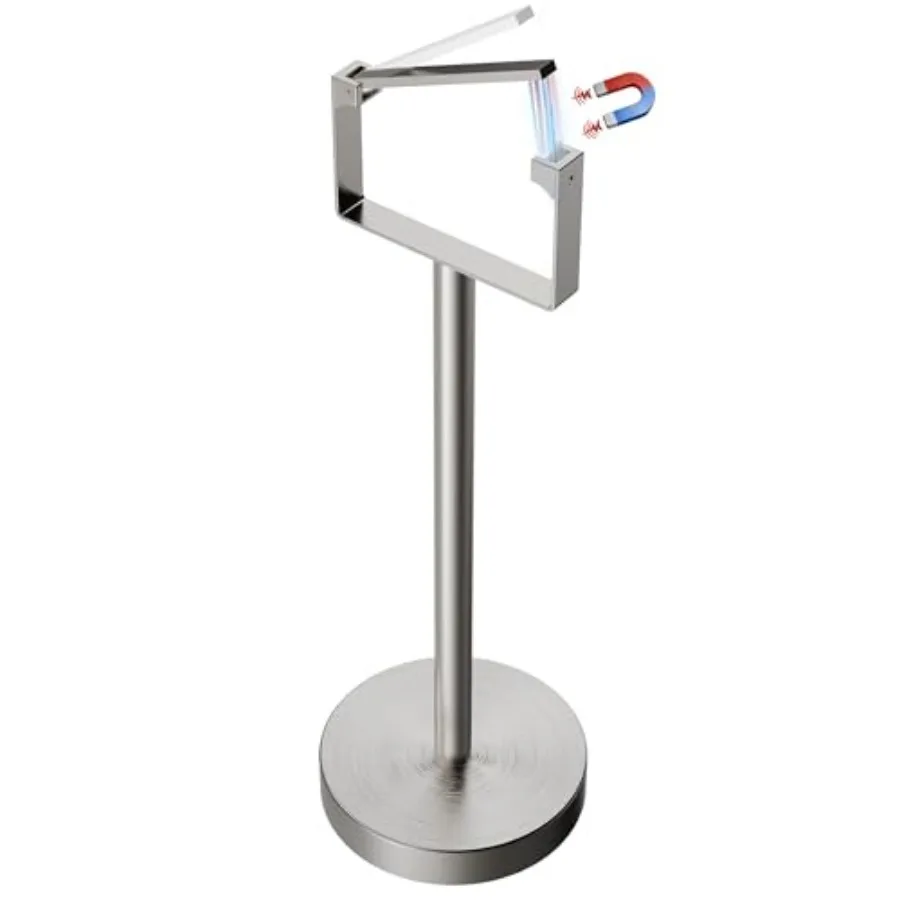 

Toilet Paper Holder Stand, Magnetic Closure Toilet Paper Stand with Lift-Up Rotating Arm, SUS304 Stainless Steel Bathroom Toile