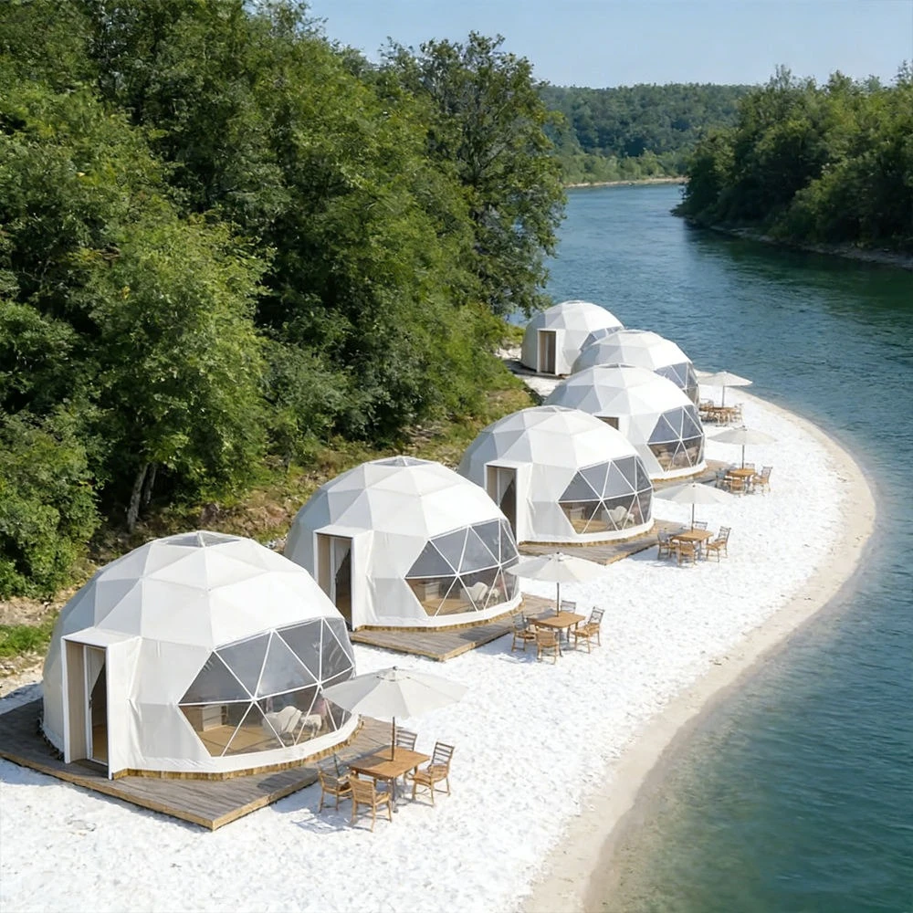 Windproof Snow Resistant Geodesic Dome Hotel Tent Custom Size Star Dome House for Outdoor Scenic Spot Vacation Village