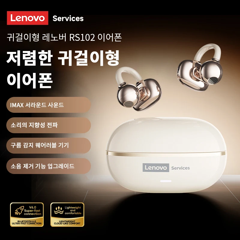 Lenovo RS102 Ear Clip Wireless Earphones Bluetooth 6.0 Open-