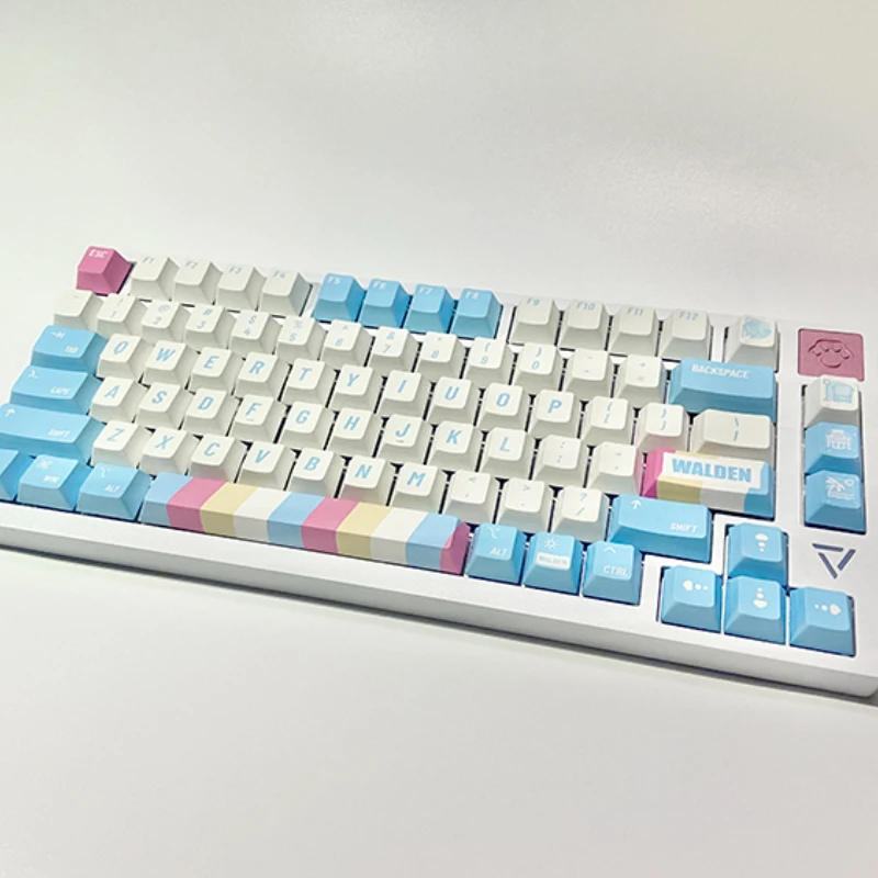 130 Keys/set KCA Walden Theme Keycaps PBT Dye Subbed Key Caps Cherry Profile Keycap For Keychron Q2 K2 65% 75% Anne GK64 Poker