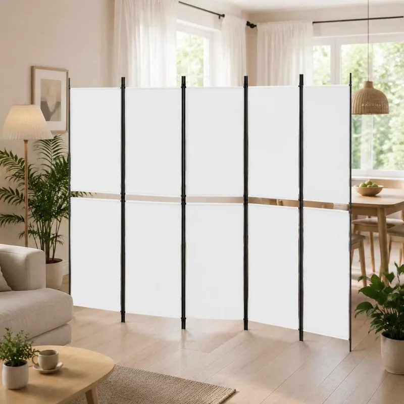 Paravent Cloison de séparation 250 x 200 cm en tissu respirant et résistant, design pliable et épuré, crée un espace privé, mur décoratif pour chambre, salon, studio, petit logement, intérieur moderne, séparateur de pièce