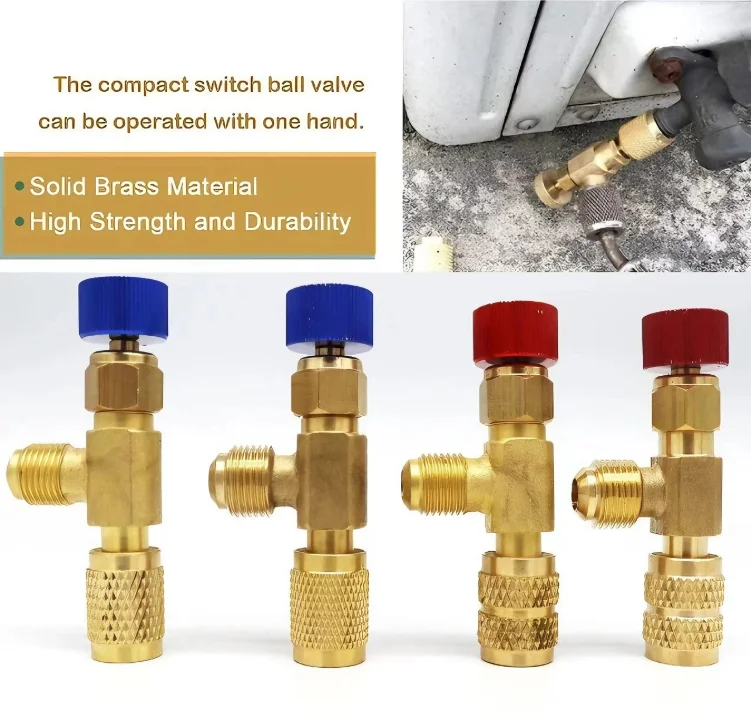 Air Conditioner Refrigerant Safety Valve Anti-Frost Design Conversion Connector Fit R22 R410A Refrigeration Maintenance Tool