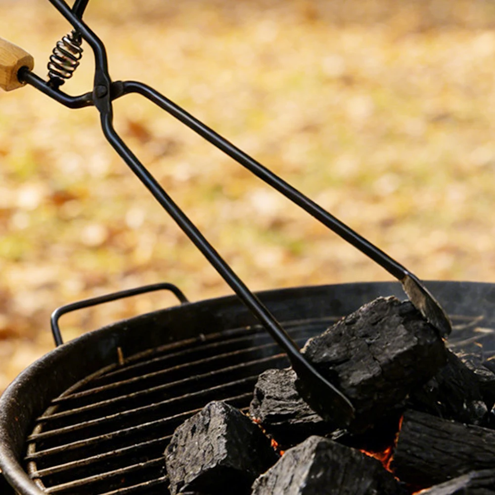 Fireplace Tool Set Compatible Fire for tongs for Logs Charcoal and with Comfortable Grip and Stable Clamping Power