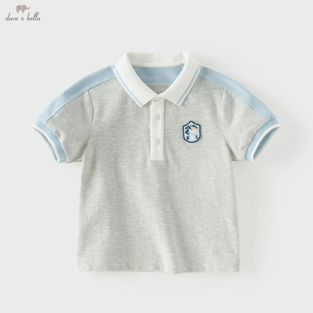 Dave Bella Boys Polo Shirts Summer Blouse Tops Cotton Short Sleeves Children Casual Clothes Sports College Style Cool DB2262329
