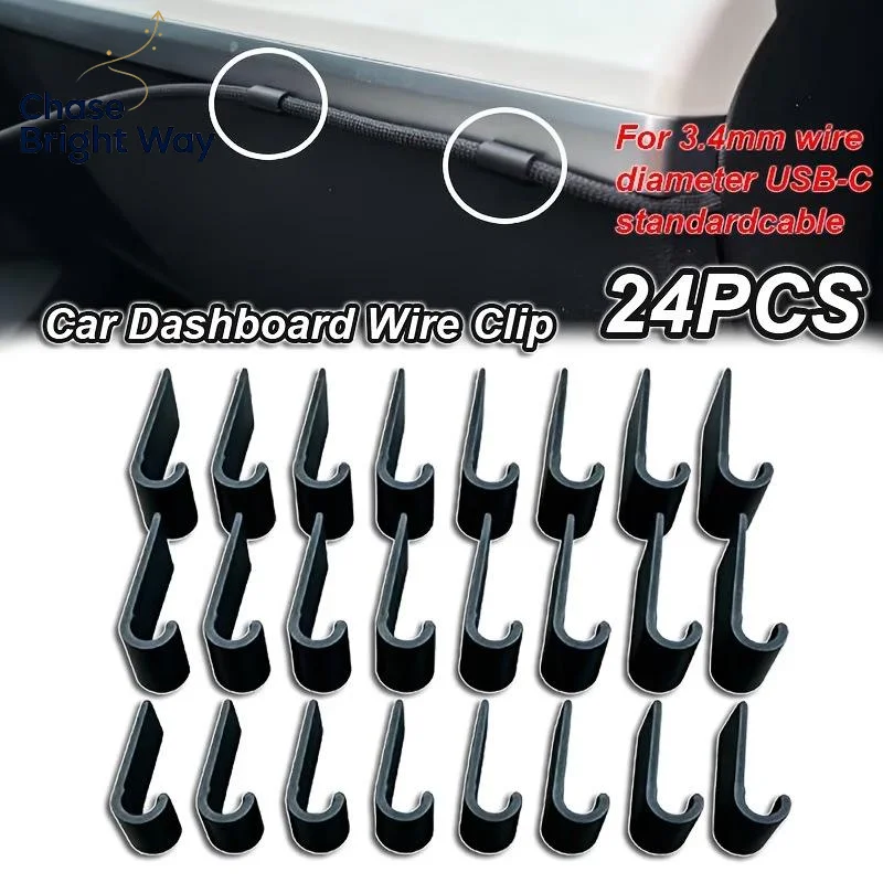 24Pcs Car Dashboard Wire Clip PET Cable Fixing Holder Impact Resistant Wire Organizer For Automobile Interior Wiring Management