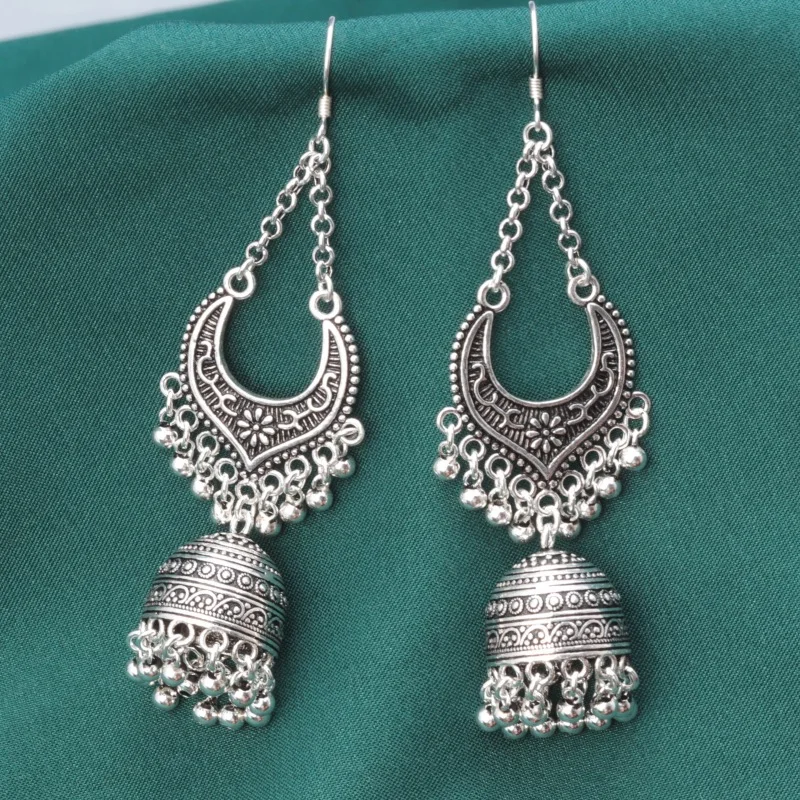 

925 Sterling Silver Long Tassel Earrings for Women Vintage Ethnic Style Thai Silver Dangle Earrings Jewelry Wholesale EH223