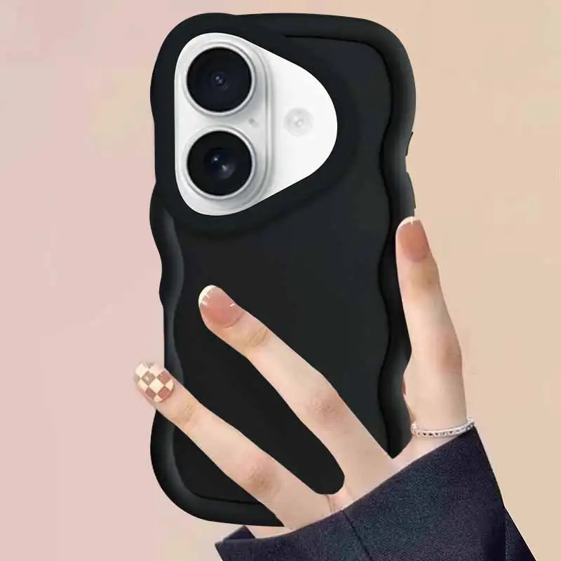 17 ウェーブ型シリコン製スマホケース iPhone 16 16E 15 11 8 7Plus 8Plus 17Promax 17Pro XSMax X XS XR カバー