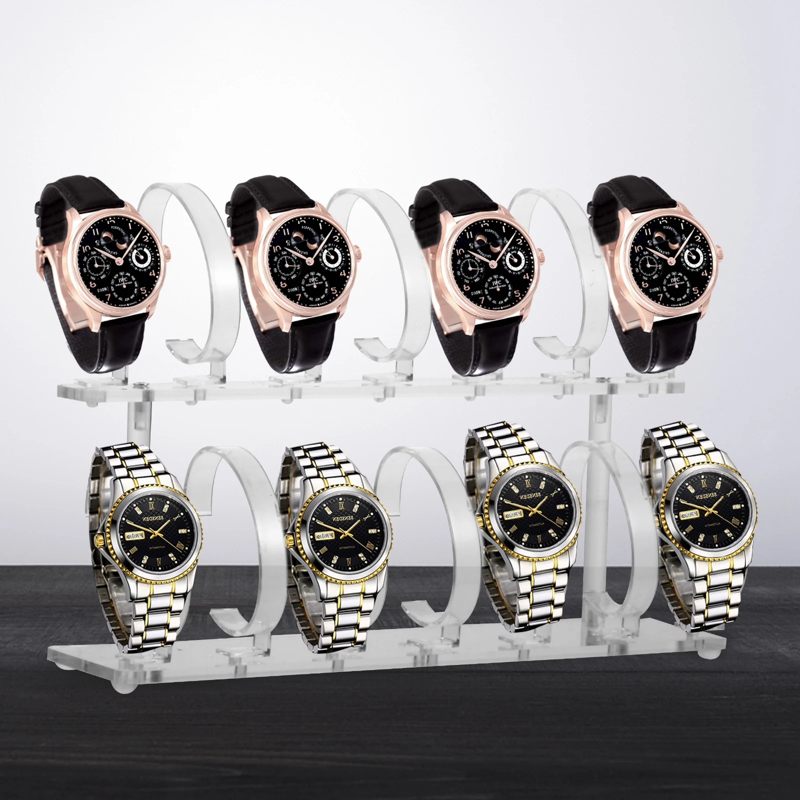 

Acrylic Stand Holder Display Stand Removable Watch Rack Transparent Base C Ring Multi Booth Elastic Design Non Slip Sticker Easy