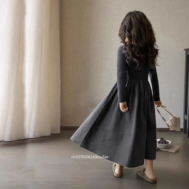 girls-casual-dresses-girls-autumn-knit-dress-patchwork-long-sleeve-dress-for-toddlers-literary-artistic-style-cotton-dress