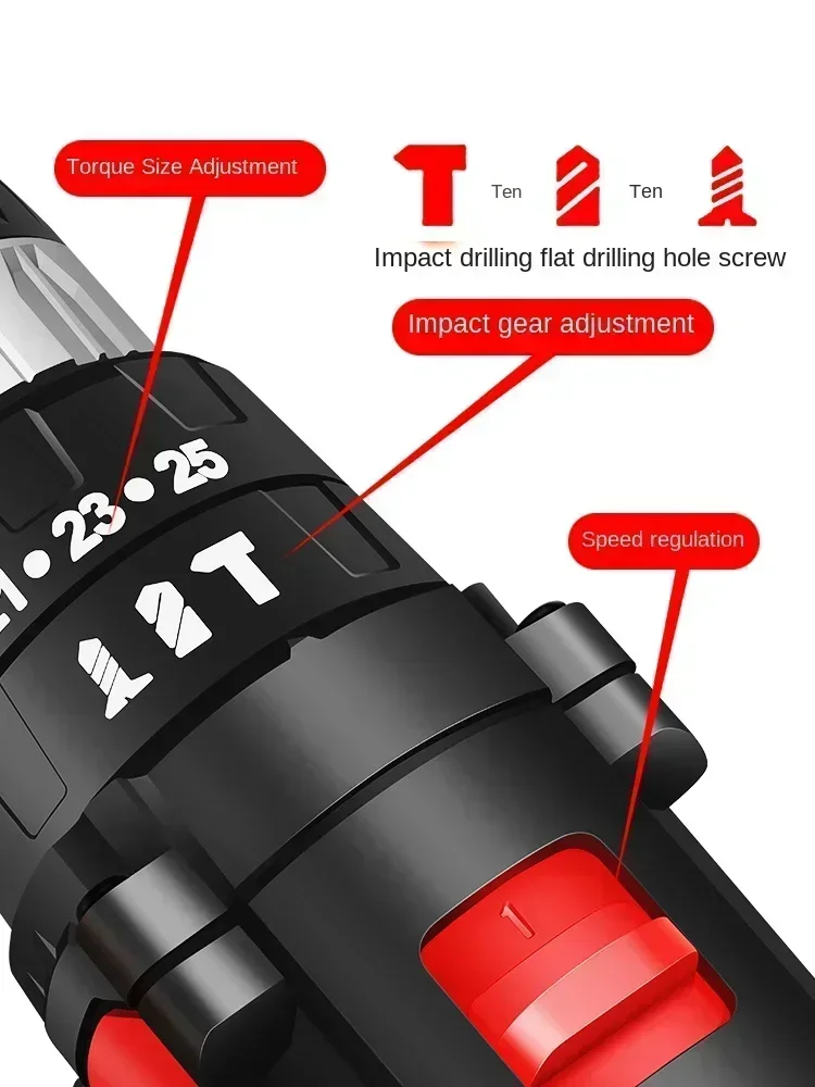 Professional Lithium-ion Cordless Electric Screwdriver with Impact Function and Multiple Accessories