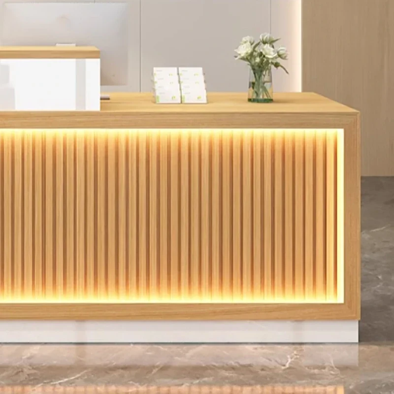 customized  Reception Desks Salon Display Design Storage Reception Desks Trendy Luxury Mostrador Negocio Commercial Furniture