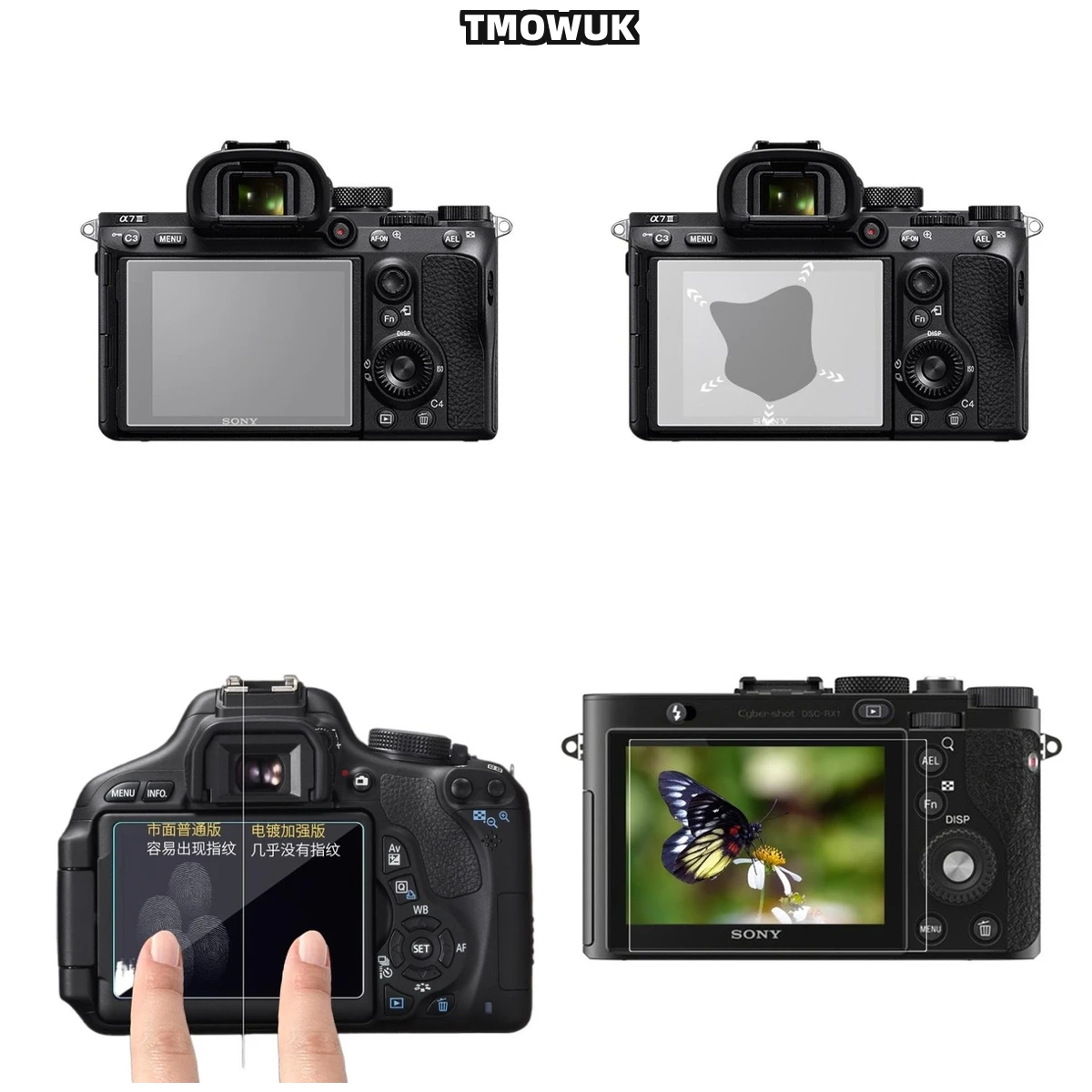 

For A6600 A6000 A6300 A5000 A6500 NEX6 NEX-5N NEX-7, Oleophobic Coating 9H Glass Screen Protector, Fingerprint Resistant.