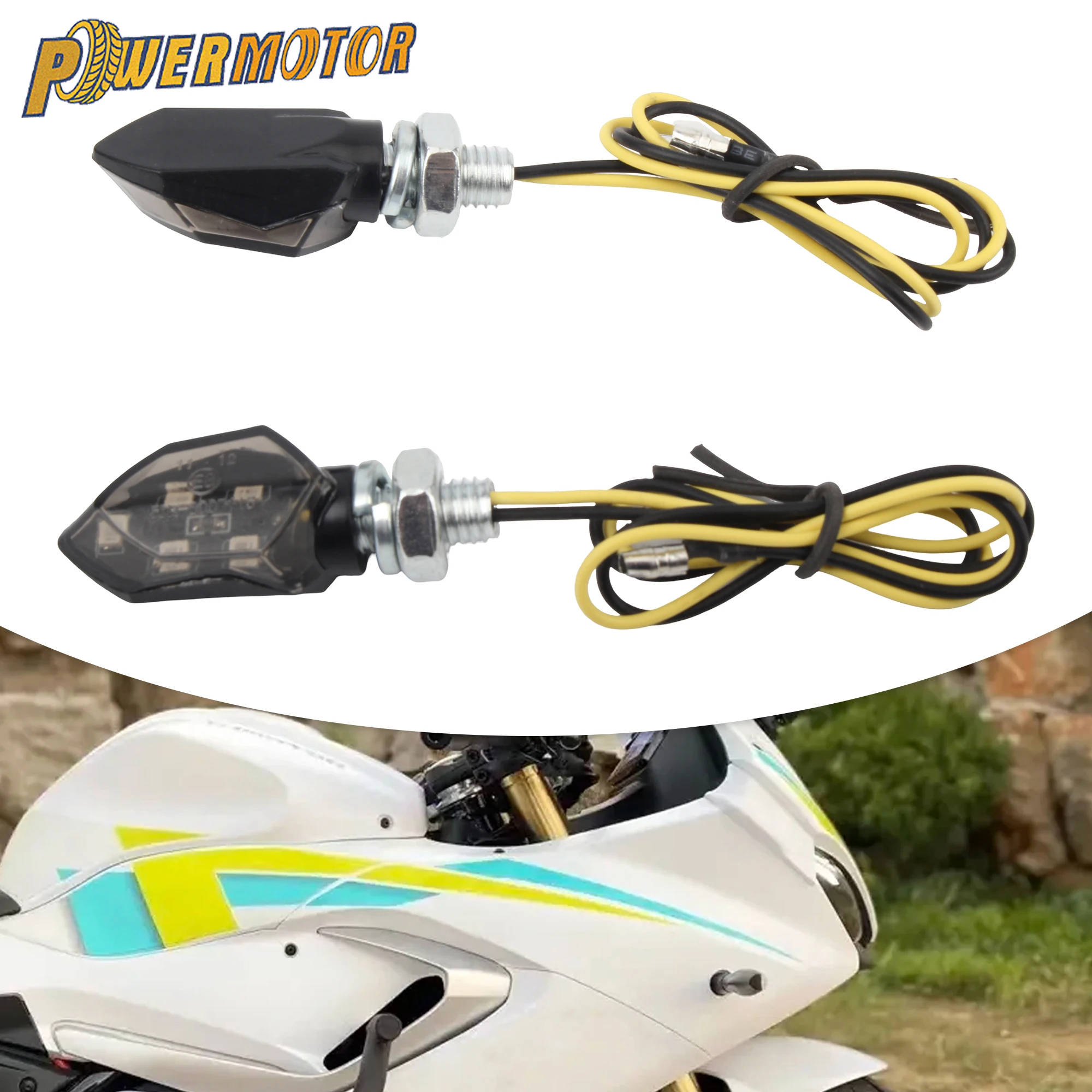 

Motorcycle LED Turn Signal 2pcs Mini Lights High Brightness Amber Blinker Indicators Light For Kawasaki Motorbike Accessories