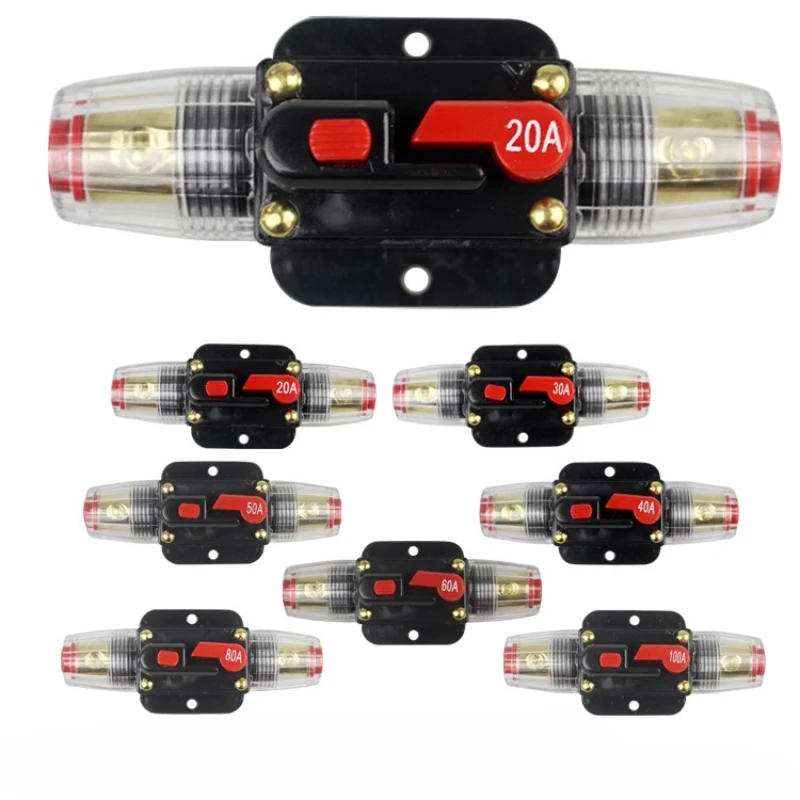 100A 80A 60A 50A 40A 30A 20A 12V / 24V / 48V DC Resettable Circuit Breaker Resettable Insurance for Solar Photovoltaic Connector