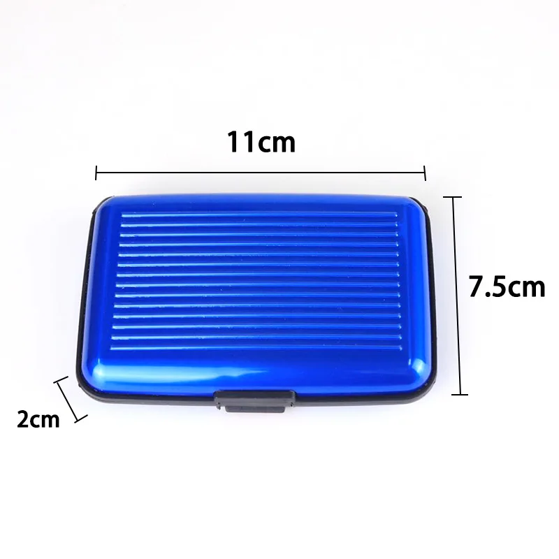 PURDORED 1 Pc Men Aluminum Bank Card Holder Blocking Hard Case Wallet Solid Credit Card Anti-RFID Scanning Protect Card Holder