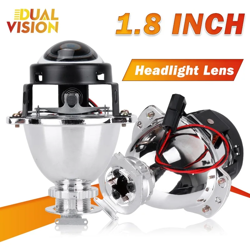 

2Pcs 1.8 Inch Bi Xenon Projector Lenses H4 H7 9006 9005 HID Car Headlight Bulb For Motorcycle Upgrade Kits Auto Mini Head Lamp