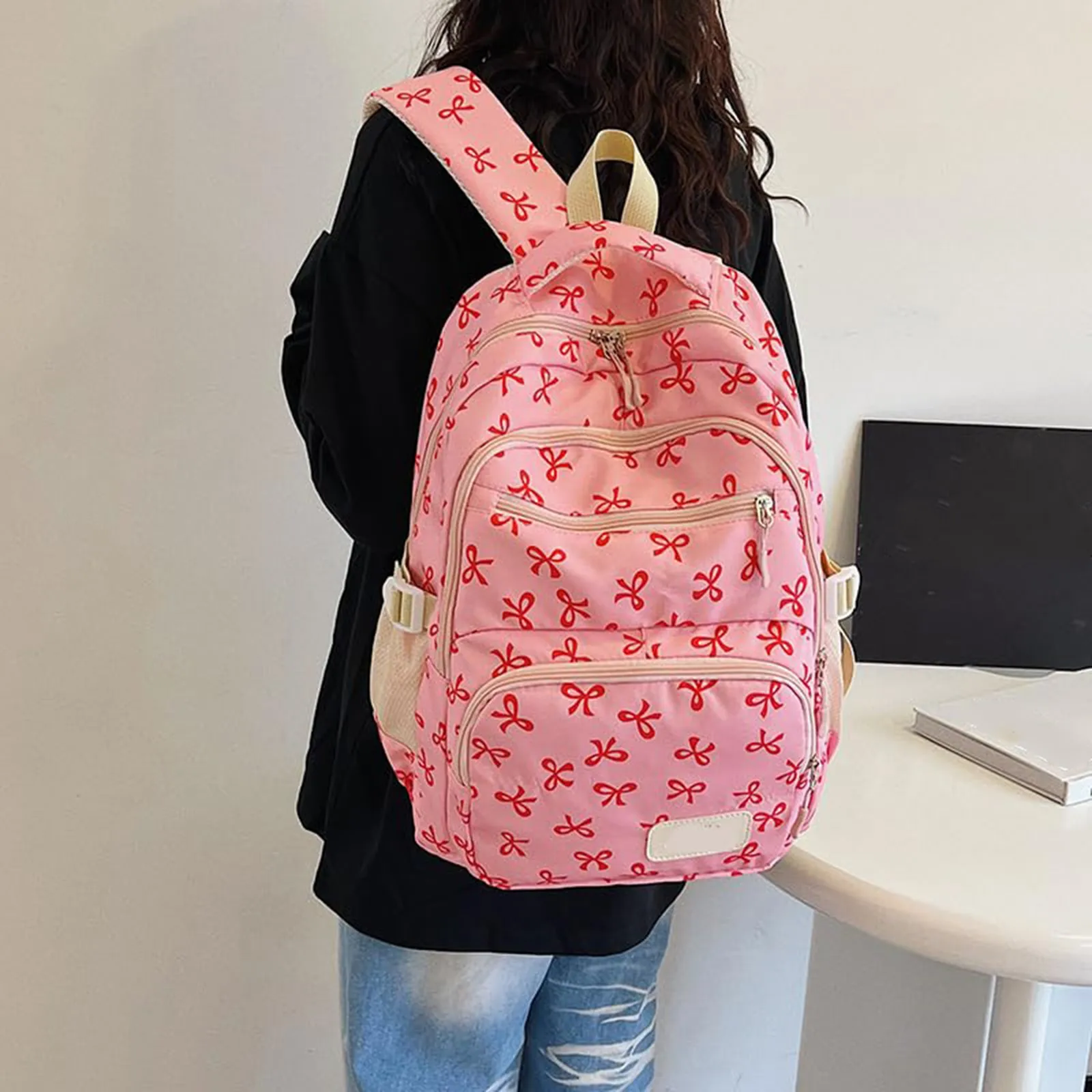 

Women's Fashionable Backpack Large-Capacity Backpack Laptop Backpack Student Girls Casual Style Dual-Shoulder Bag