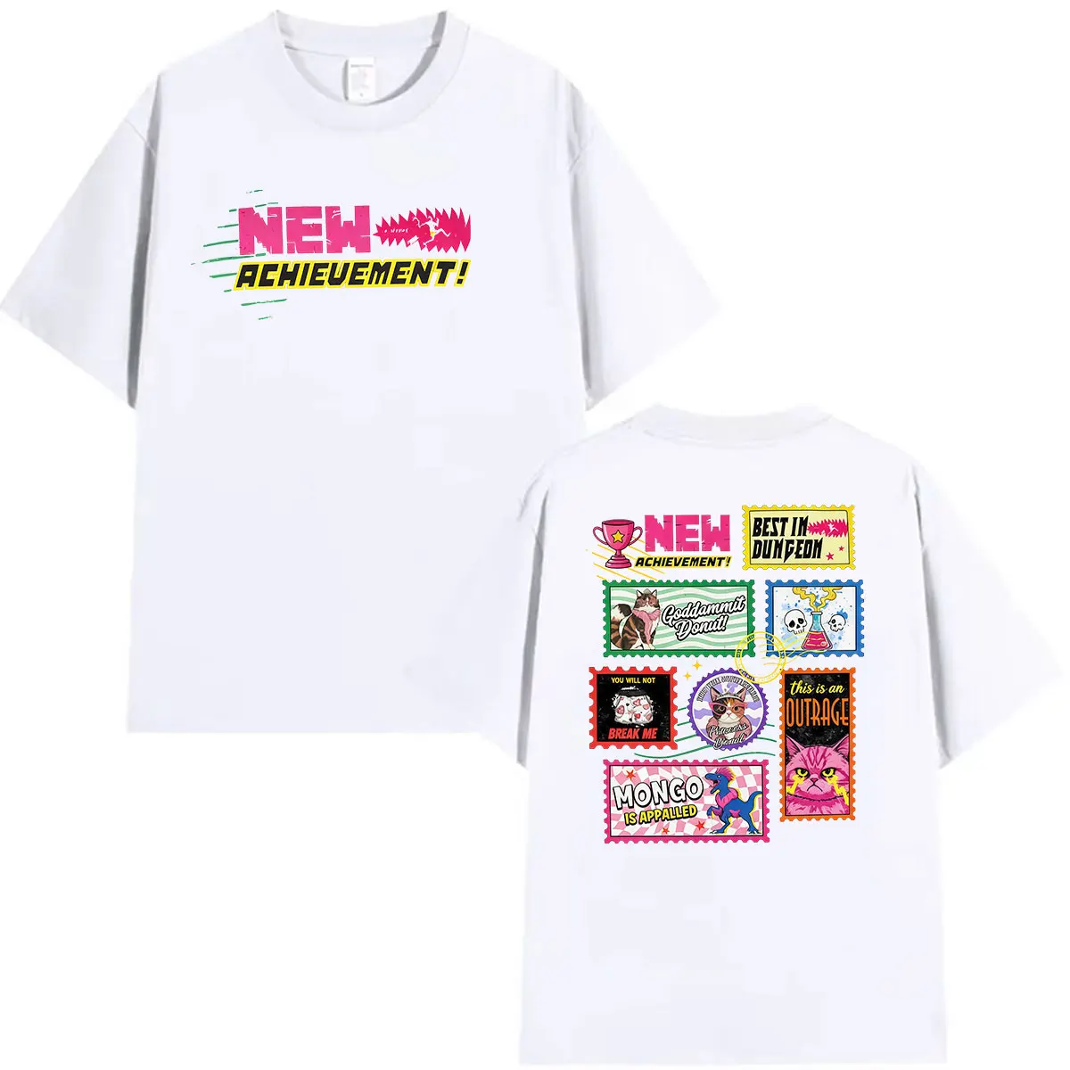 New Achievement Dungeon Crawler Carl Graphic T Shirts Men Women Clothing Fashion Short Sleeve T-shirt Summer 100% Cotton T-shirt