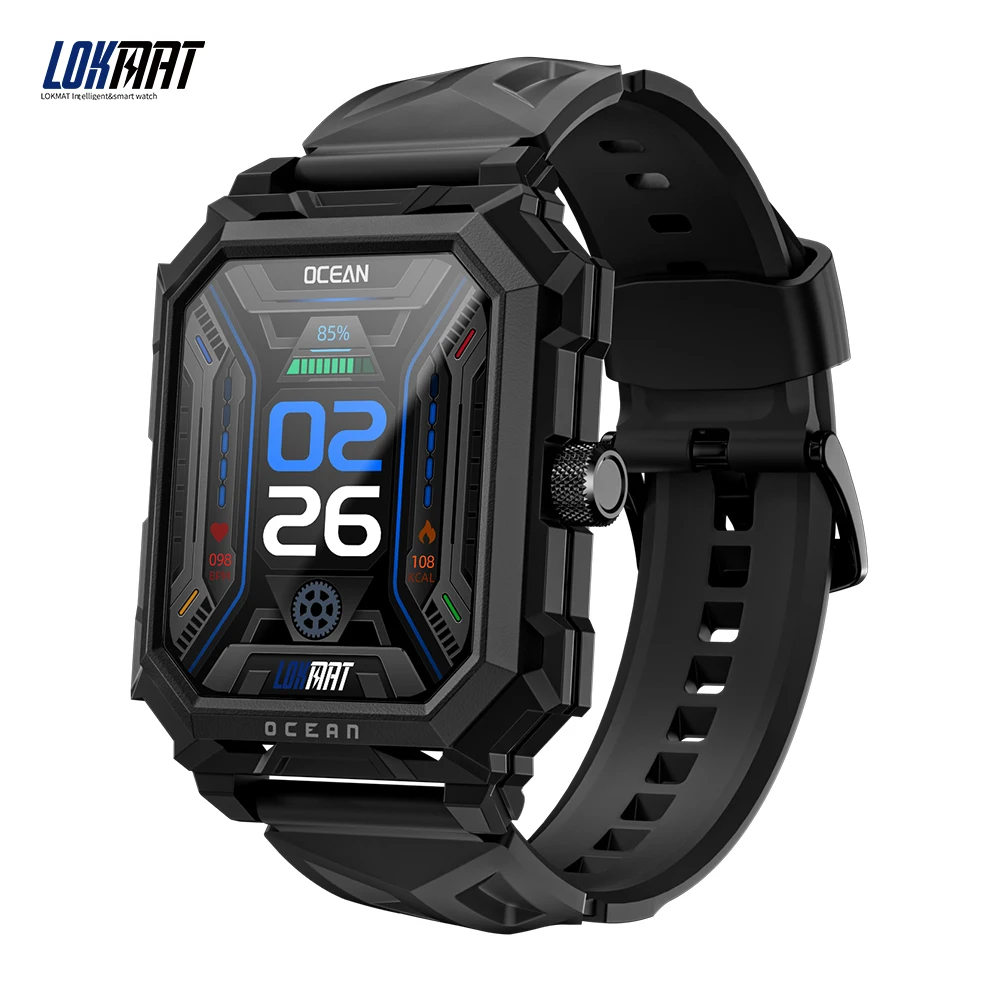 LOKMAT Ocean Max Sport Smart Watch New Flagship Waterproof Fitness Tracker BT Calls Smartwatches Heart Rate Blood Oxygon Monitor